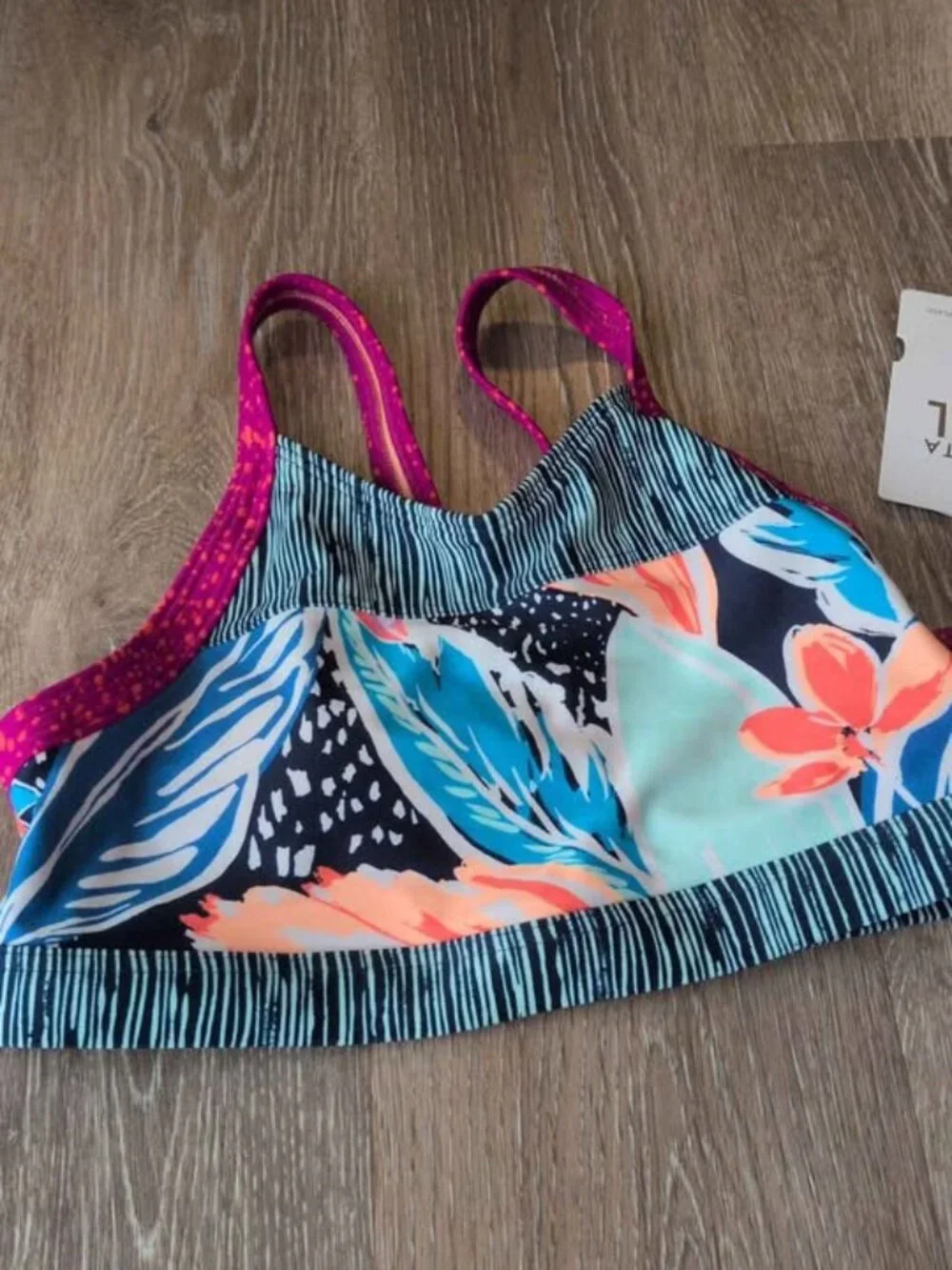 Athleta Girl Paradise Splash Bikini Top XL/14 new